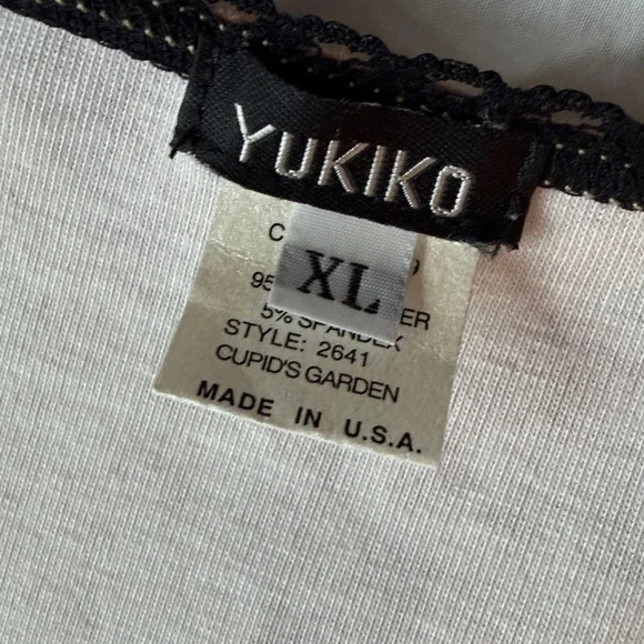 Y2K Yukiko cherub Cupid print 3/4 sleeve top with rhinestones - Picture 2 of 3